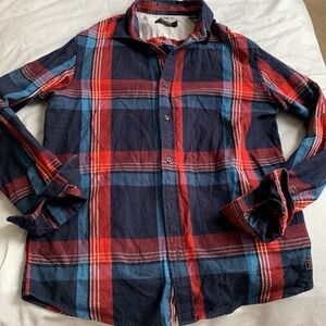 Mens Scotch and Soda Button Down Plaid Shirt